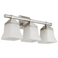 Sunlite Square Bell Vanity Fixture 20-in Wall Mount, E26, A19 100W Max, Frosted Glass, 3 Lght Brshd Nckl 46063-SU